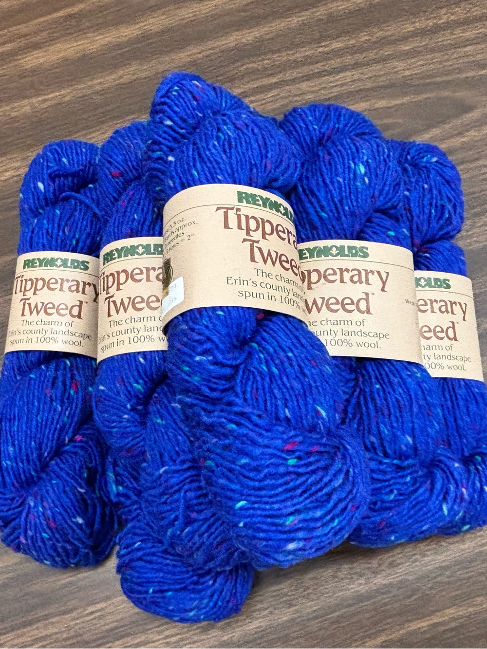 Vintage Reynolds Tipperary Tweed Yarn Lot of 7 – 100% Wool Blue
